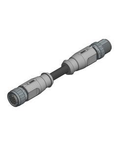 Kupplung axial • A-codiert • Verbindungsleitung • M12x1 • 12-pol. • 3 m • 0,14 mm² • TPU halogenfrei geschirmt • Geschirmt