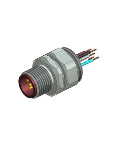 Flansch • Positionierbar • M12x1 • 5-pol. • A-codiert • Litze • AWG24 • M16x1,5 • Stecker axial • Einbauflansch • 0,5 m