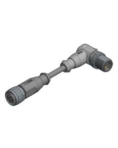 Female connector axial • A-coded • Double ended • M12x1 • 3-pos. • 3 m • 0,34 mm² • PVC • Unshielded