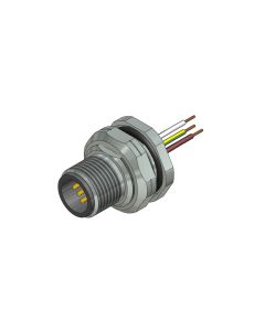 Flansch • Stecker axial • Hinterwandmontage • M12x1 • 8-pol. • A-codiert • Litze • AWG24 • Ungeschirmt  PG9