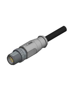 Male connector axial • A-coded • single ended • M12x1 • 8-pos. • 10 m • 0,25 mm² • TPU halogeenfree high flexible • Unshielded