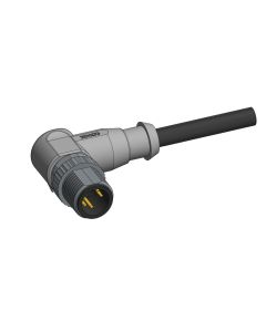 Male connector angled • A-coded • single ended • M12x1 • 6-pos. • 2 m • 0,25 mm² • TPU halogeenfree high flexible • Unshielded