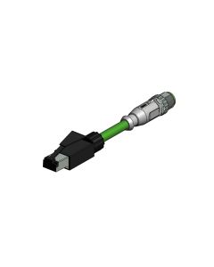 Bussysteme • 4-pol. • 1,5 m • Stecker axial • D-codiert • Verbindungsleitung • RJ45 • 2x2xAWG22 • TPU geschirmt SFTP • Geschirmt