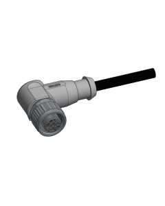Female connector angled • A-coded • single ended • M12x1 • 4- pos. • 2 m • 0,34 mm² • TPU halogeenfree high flexible • Unshielded