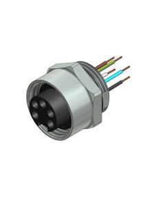 Flansch • Kupplung axial • Frontmontage • 7/8 • 4-pol.+PE • Litze • AWG16 • Ungeschirmt  PG13,5