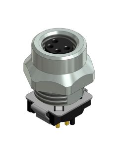 Flansch • Kupplung axial • Frontmontage • M8x1 • 4-pol. • 9 mm • A-codiert • THR • Geschirmt