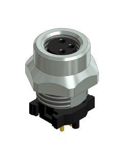 Flansch • Kupplung axial • Frontmontage • M8x1 • 3-pol. • 9 mm • A-codiert • THR • Ungeschirmt