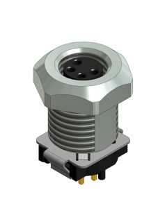 Flansch • Kupplung axial • Frontmontage • M8x1 • 4-pol. • 13 mm • A-codiert • THR • Geschirmt