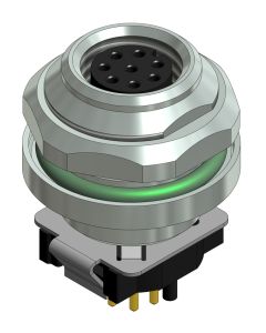 Flansch • Kupplung axial • Hinterwandmontage • M8x1 • 8-pol. • 10 mm • A-codiert • THR • Geschirmt