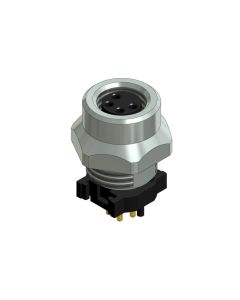 Flansch • Kupplung axial • Frontmontage • M8x1 • 4-pol. • 9 mm • A-codiert • THR • Ungeschirmt