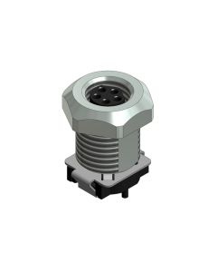 Flansch • Kupplung axial • Frontmontage • M8x1 • 5-pol. • 13 mm • B-codiert • SMT • Geschirmt