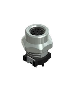 Flansch • Kupplung axial • Frontmontage • M8x1 • 8-pol. • 9 mm • A-codiert • SMT • Ungeschirmt