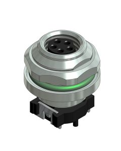 Flansch • Kupplung axial • Hinterwandmontage • M8x1 • 5-pol. • 10 mm • B-codiert • SMT • Ungeschirmt