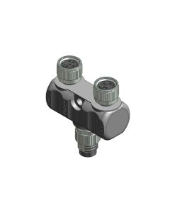 Stecker axial • A-codiert • Y-Verteiler • M8x1 • 3-pol. • 1x Stecker M8x1 + 2x Kupplung M8x1