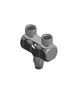Stecker axial • A-codiert • Y-Verteiler • M8x1 • 8-pol. • 1x Stecker M8x1 + 2x Kupplung M8x1