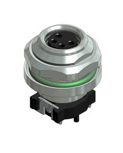 Flansch • Kupplung axial • Hinterwandmontage • M8x1 • 4-pol. • 10 mm • A-codiert • SMT • Ungeschirmt