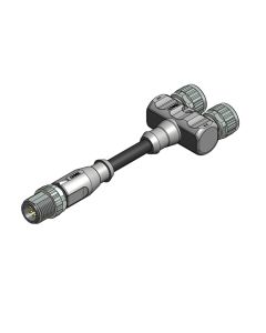 M12x1 • 2x Female connector M12x1 axial • 8-pos. • TPU UL, halogenfree • 0,6 m