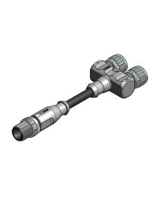 M12x1 • 2x Female connector M12x1 axial • 5- pos. • TPU UL, halogenfree • 0,6 m