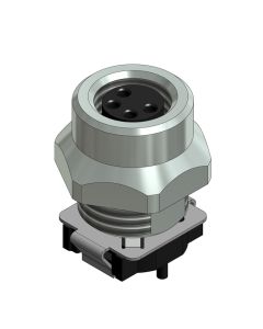 Flansch • Kupplung axial • Frontmontage • M8x1 • 4-pol. • 9 mm • A-codiert • SMT • Geschirmt