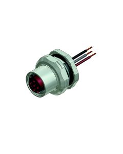 Flansch • Hinterwandmontage • M12x1 • 5-pol. • A-codiert • Litze • AWG24 • PG9 • Kupplung axial • Einbauflansch • 0,5 m