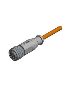 Female connector axial • A-coded • single ended • M12x1 • 3-pos. • 2 m • 0,34 mm² • TPU irradiated • Unshielded