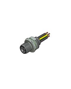 Flansch • M12x1 • 2-pol.+PE • S-codiert • Power Steckverbinder • Stecker axial