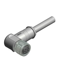 Female connector angled • A-coded • single ended • M12x1 • 8-pos. • 3 m • 0,25 mm² • PVC shielded • Shielded