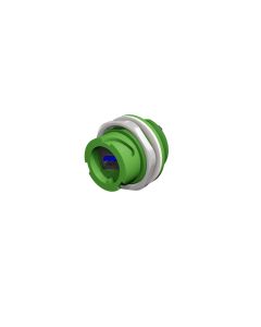 IP67 USB • Panel mounted receptacle • USB 3.0 Type A Bayonet (IP67) • Plastic green