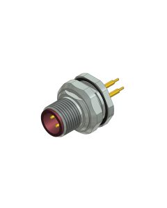 Sockets • Back panel mounting • M12x1 • 4- pos. • 12 mm • A-coded • Printanschluss • M16x1,5 • Male connector axial
