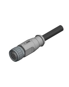 Kupplung axial • A-codiert • Anschlussleitung • M12x1 • 12-pol. • 2 m • 0,14 mm² • TPU halogenfrei geschirmt • Geschirmt