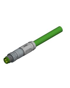 Stecker axial • D-codiert • Anschlussleitung • M8x1 • 4-pol. • 2 m • AWG22 • TPU geschirmt SFTP • Geschirmt