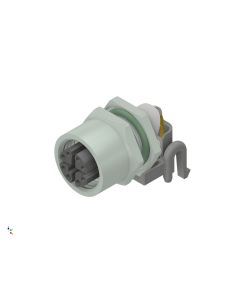Sockets • Back panel mounting • M12x1 • 8-pos. • X-coded • Solder pin angled • Shielded • Female connector angled • Socket two-piece