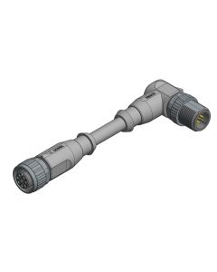 Female connector axial • A-coded • Double ended • M12x1 • 8-pos. • 3 m • 0,25 mm² • PVC • Unshielded