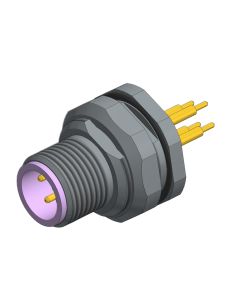 Flansch • Stecker axial • Hinterwandmontage • M12x1 • 4-pol. • 12 mm • B-codiert • Lötpin • Geschirmt  M16x1,5 • Geschirmt
