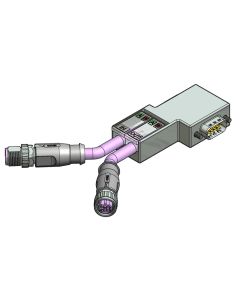 Female connector axial • B-coded • Double ended • D-SUB Profibus DP • 4- pos. • 1 m • 2xAWG24 • TPE high flexible [PUR, Profibus DP] • Shielded