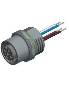 Flansch • Kupplung axial • M12x1 • 4-pol. • A-codiert • Litze • AWG24 • Ungeschirmt  PG9