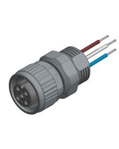 Flansch • Kupplung axial • Frontmontage • M12x1 • 4-pol. • A-codiert • Litze • AWG24 • Ungeschirmt  M16x1,5