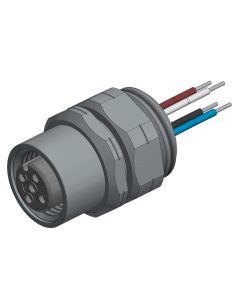 Flansch • Kupplung axial • M12x1 • 4-pol. • A-codiert • Litze • AWG24 • Ungeschirmt  PG9