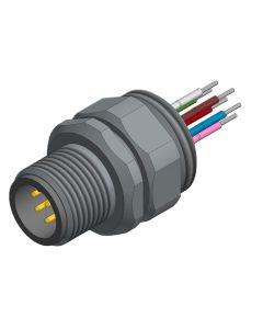 Flansch • Stecker axial • Positionierbar • M12x1 • 8-pol. • A-codiert • Litze • AWG24 • Ungeschirmt  M16x1,5
