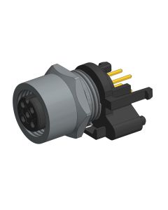 Flansch • Kupplung axial • Frontmontage • M12x1 • 4-pol. • 10 mm • A-codiert • Lötpin • Geschirmt  M16x1,5