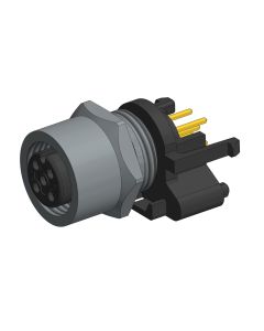 Flansch • Kupplung axial • Frontmontage • M12x1 • 5-pol. • 10 mm • A-codiert • Lötpin • Ungeschirmt  M16x1,5
