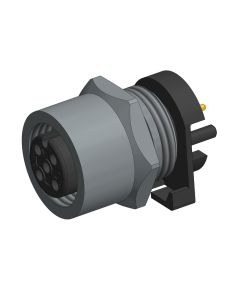 Flansch • Kupplung axial • Frontmontage • M12x1 • 4-pol. • 5,5 mm • A-codiert • Lötpin • Ungeschirmt  M16x1,5