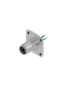 Flansch • Stecker axial • Frontmontage • M12x1 • 4-pol. • A-codiert • Litze • AWG24 • Ungeschirmt  M16x1,5