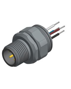 Sockets • Male connector axial • Positioning • M12x1 • 4- pos. • A-coded • Wire • AWG24 • Unshielded  M16x1,5