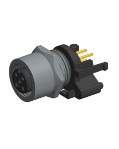 Flansch • Kupplung axial • Frontmontage • M12x1 • 4-pol. • 10 mm • A-codiert • Lötpin • Ungeschirmt  M16x1,5