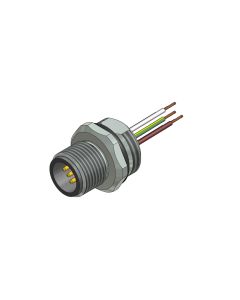 Flansch • Stecker axial • Frontmontage • M12x1 • 4-pol. • A-codiert • Litze • AWG24 • Ungeschirmt  PG9