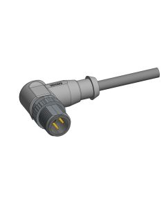 Male connector angled • A-coded • single ended • M12x1 • 3-pos. • 2 m • 0,34 mm² • PVC • Unshielded