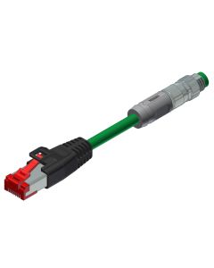 Male connector axial • A-coded • Double ended • 4- pos. • AWG26 • Shielded