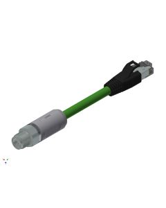 Male connector axial • X-coded • Double ended • M12x1 • 2 m • 4 x 2 x AWG26 • PUR • Shielded