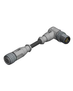 Female connector axial • A-coded • Double ended • M12x1 • 6-pos. • 3 m • 0,25 mm² • TPU halogeenfree high flexible • Unshielded